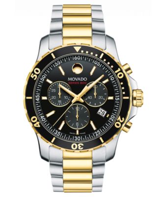 Movado - Men's Swiss Chronograph Series 800 Two-Tone PVD Stainless Steel Bracelet Watch 42mm