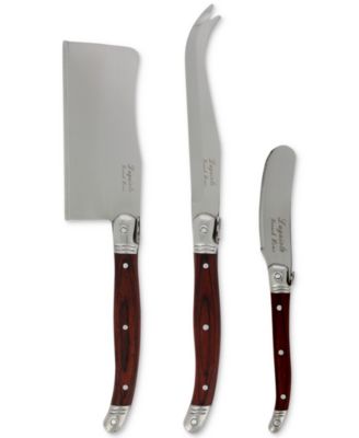 French Home - 3-Pc. Large Laguiole Pakkawood Cheese Knife Set
