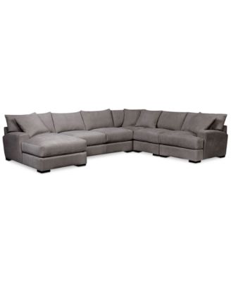 Furniture - Rhyder 5-Pc. Fabric Sectional with Chaise