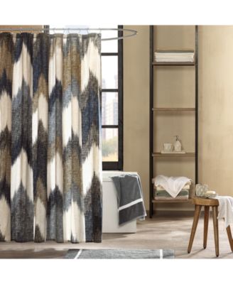 INK+IVY - Alpine Cotton 72" x 72" Broken Chevron-Print Shower Curtain