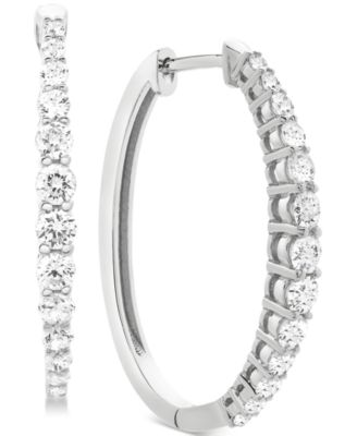 Macy's - Diamond Hoop Earrings (1 ct. t.w.)