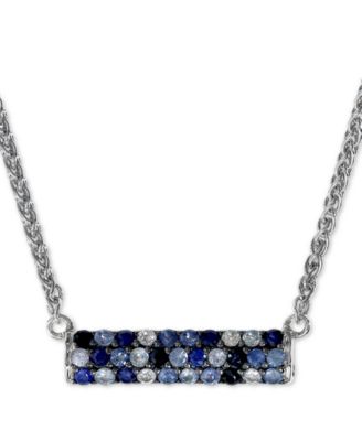 EFFY Collection - Sapphire Bar 16" Pendant Necklace (9/10 ct. t.w.) in Sterling Silver