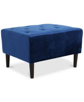 Noble House - Gentry Tufted Velvet Ottoman, Quick Ship